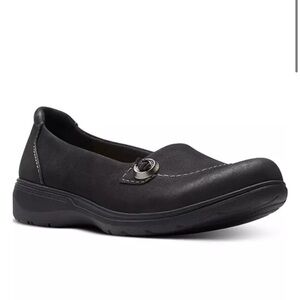 Clarks Women's Carleigh Lulin Round-Toe Slip-On Shoes Womens Size 8.5 Black